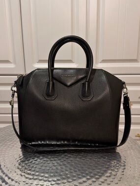 Givenchy Black Leather Satchel with Detachable Strap